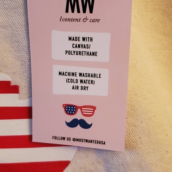 Most Wanted USA Canvas Tote Bag Patriotic NWT - Picture 5 of 7